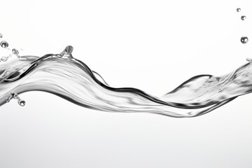 Transparent water wave on white background