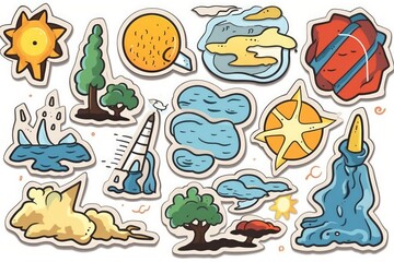 Obraz premium Climate change sticker on white background 
