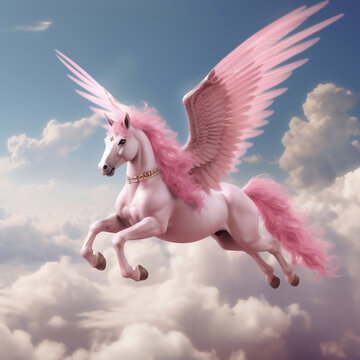 illustration of a pegasus. Image generated by AI.