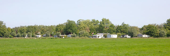 Fototapeta na wymiar Campsite near Leeuwarden in the Netherlands
