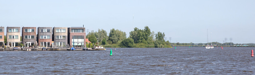 Houses at the waterfront in Leeuwarden