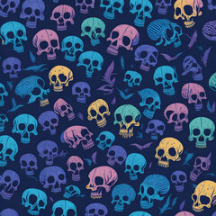 seamless pattern with skulls
