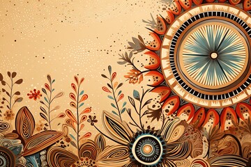 Warm Earthy Boho Pattern Background