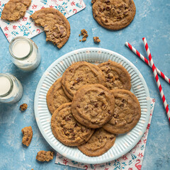 chocolate chip cookies on a plate