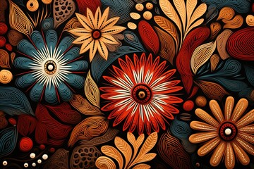 Warm Earthy Boho Pattern Background