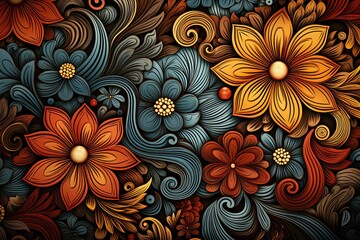 Warm Earthy Boho Pattern Background
