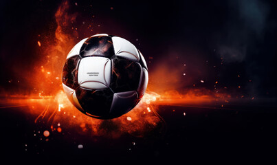 Naklejka premium Football Advertising Background, Soccer Tournament Competition and Training For Social Media Post. Generative Ai