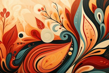 Warm Earthy Boho Pattern Background