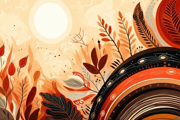 Warm Earthy Boho Pattern Background