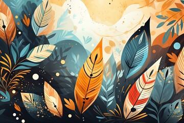Warm Earthy Boho Pattern Background