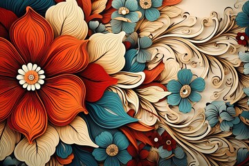 Warm Earthy Boho Pattern Background