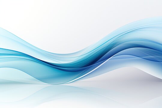 Blue Wave Border Abstract Vector Background © jommar