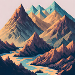 landscape with mountains