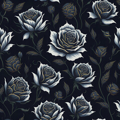 black and white roses