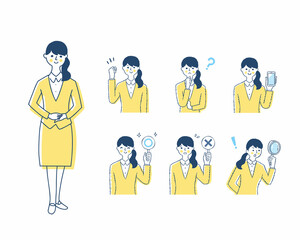 案内係の女性の表情　バリーエーションセット