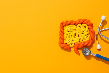 Concept of health care, stomach and intestinal problems
