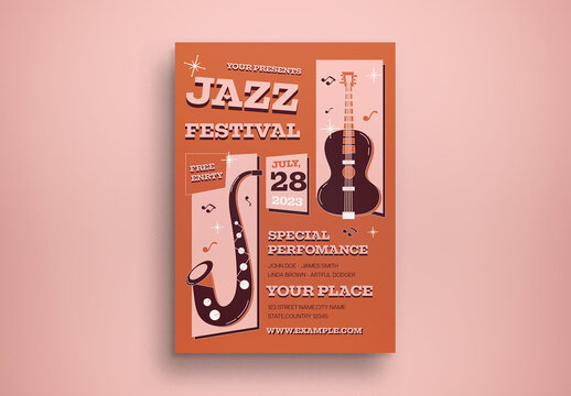 Brown Mid Century Jazz Festival Layout
