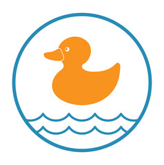 duck bird on waves