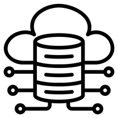 Data Center icon in line style, use for website mobile app presentation