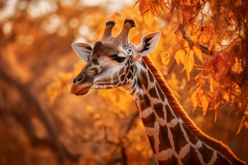 Obraz premium detailed portrait of a wild animal in nature. AI generated.