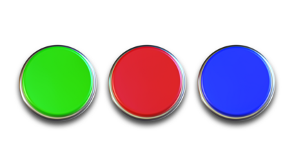 set of colorful buttons badge 3d render