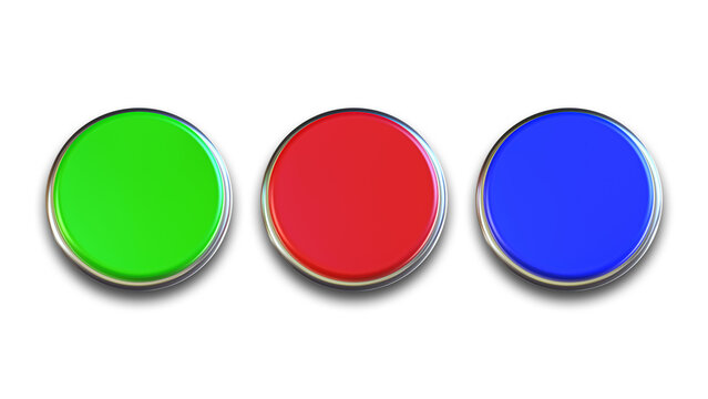 set of colorful buttons badge 3d render