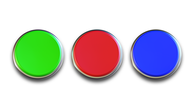 set of colorful buttons badge 3d render