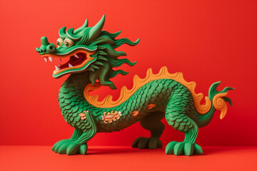 Obraz premium Chinese new year 2024 background , Year of the Green Dragon. Ai generated.