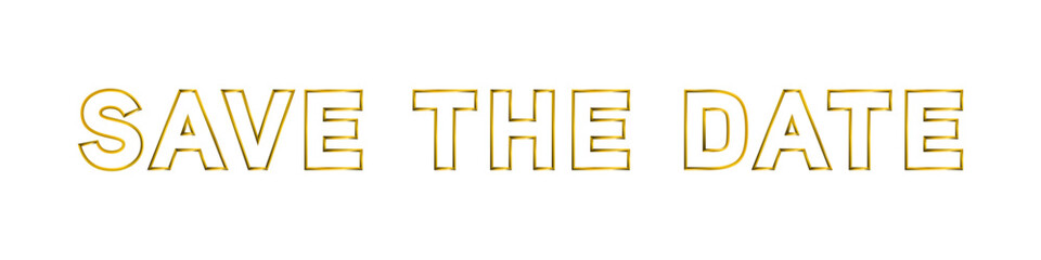 Save The Date gold luxury metallic vector title