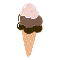 Ice cream in bright cartoon style. Icecream vector in nice colors isolated on white background.