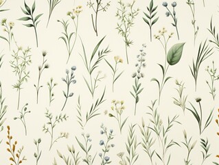 Botanical pattern background. Simple and minimalistic. 
