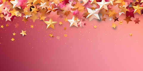 simple cute bright christmas wallpaper backround made of origami paper. AI generated.