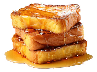 Bread slices with honey. - obrazy, fototapety, plakaty
