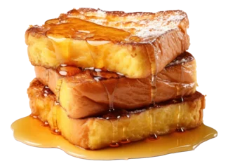 Gordijnen Bread slices with honey. © Pro Hi-Res