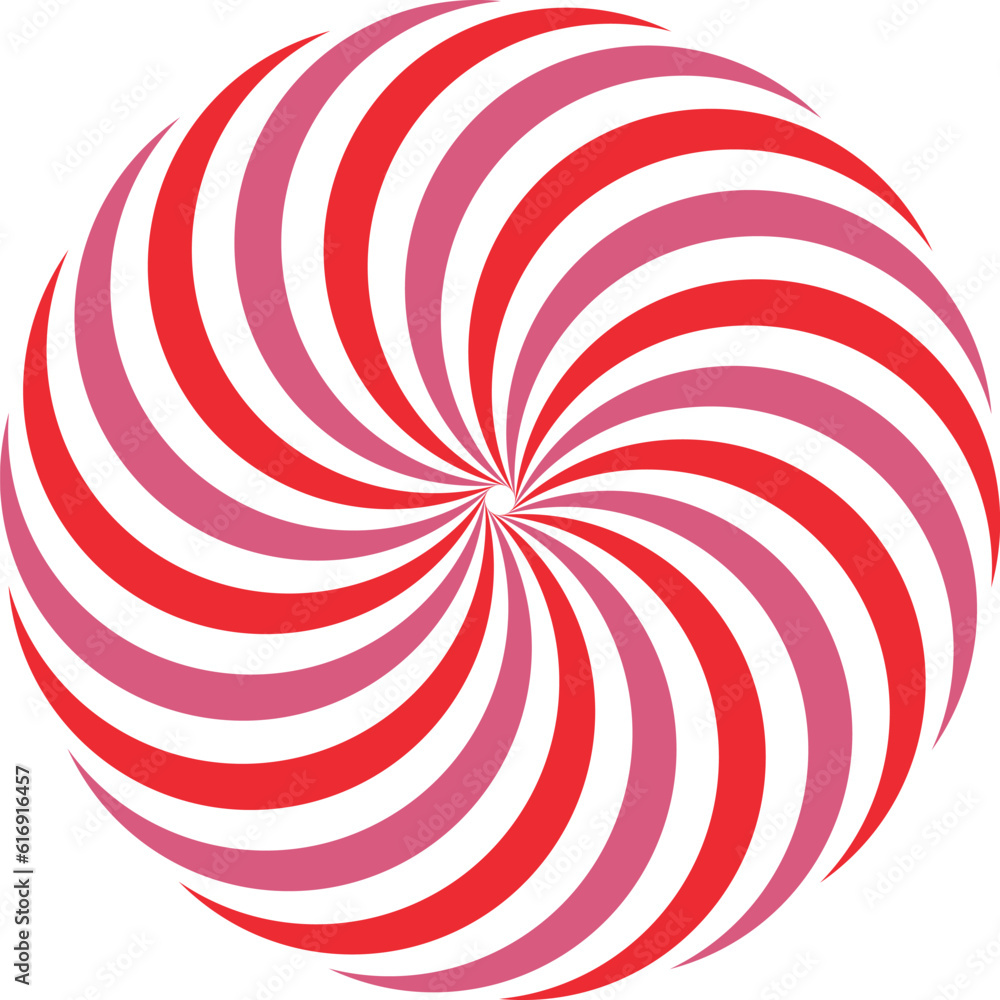 Poster pink and red motion swirl pattern circle isolated on white background. circular curved spiral vortex