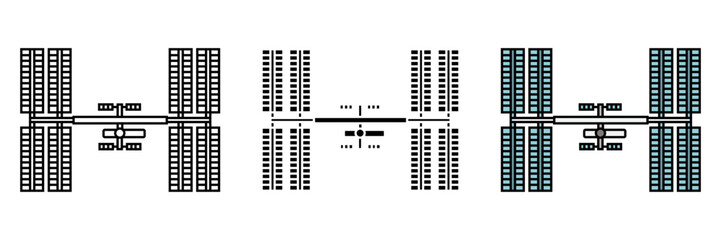 Space Station Icon, an iconic representation of a space station, symbolizing human exploration, scientific advancements, and the wonders of outer space.