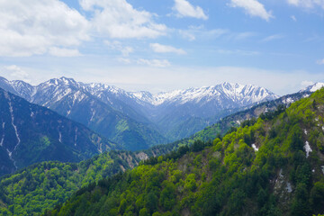 北アルプスの山並み