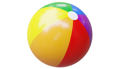 Rainbow colors beach ball isolated on transparent background, PNG, - Powered by Adobe