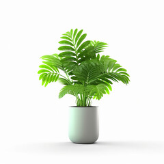 A green plant Minimalistic of a Botanical Plant on a white background Generative AI.