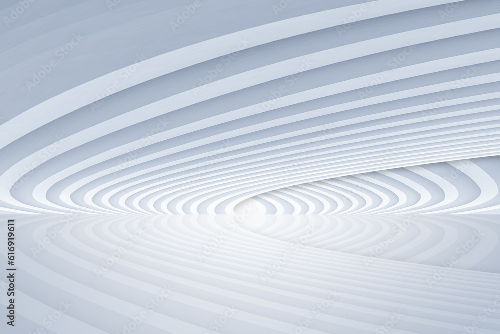 Poster white spiral future building artificial space background,3d rendering