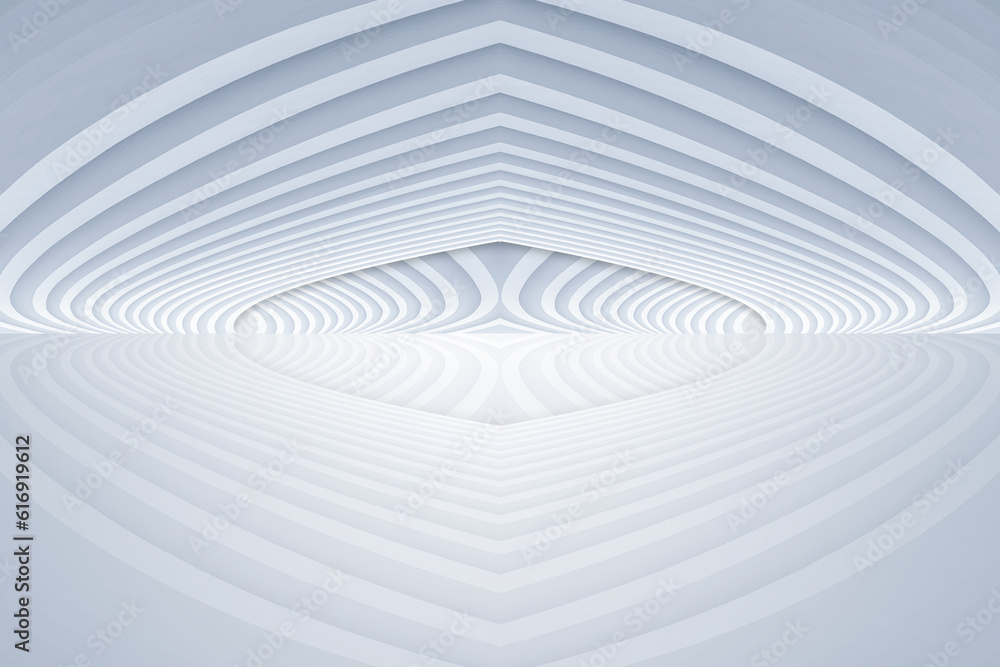 Aufkleber white spiral future building artificial space background,3d rendering
