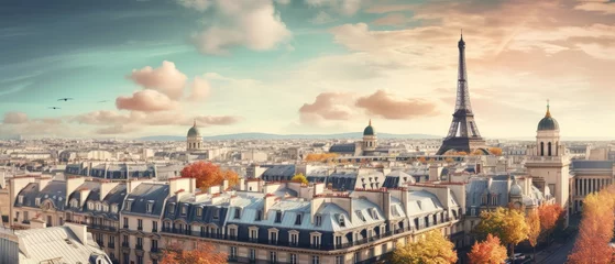 Fotobehang Eiffel Tower rises above the beautiful cityscape. Generative AI © ColdFire