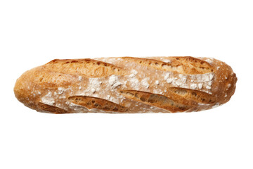 Baguette bread topview isolated on transparent background. Generative Ai