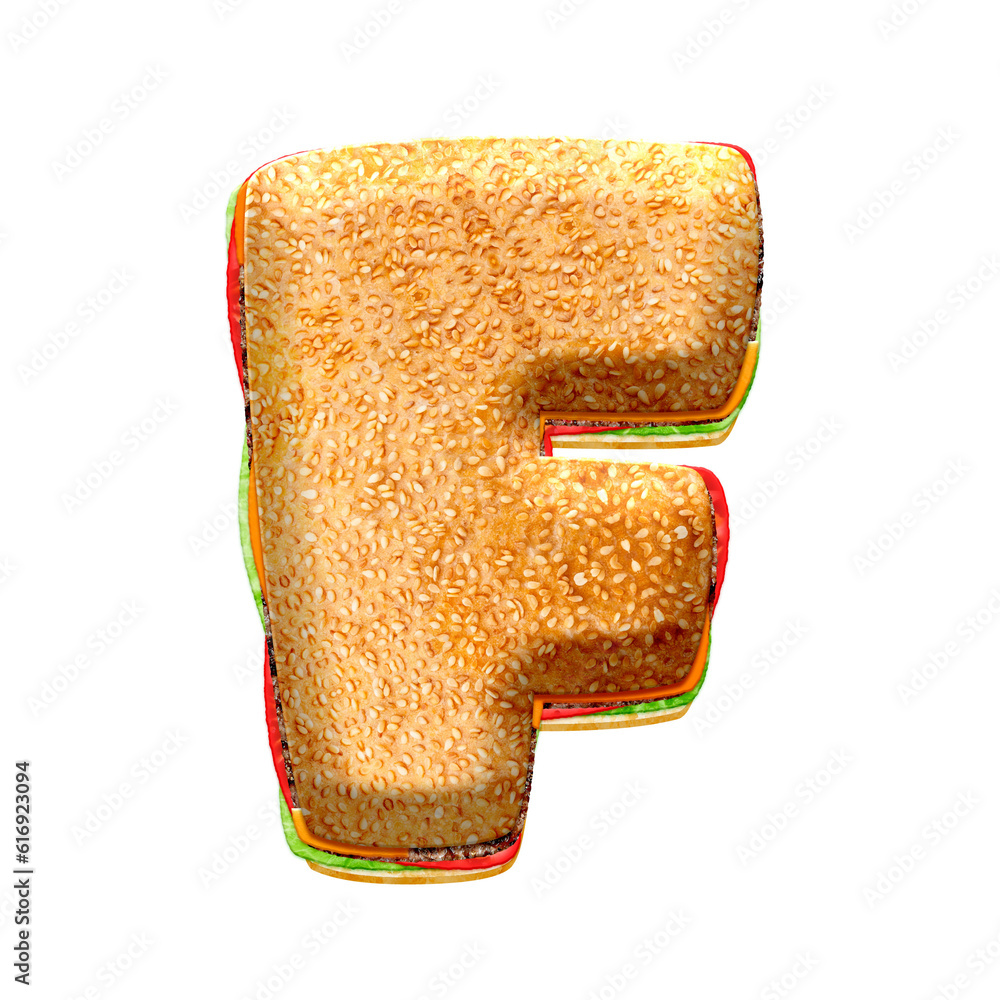 Poster burger 3d alphabet letters. this is a part of a set which also includes numbers, punctuation marks, 