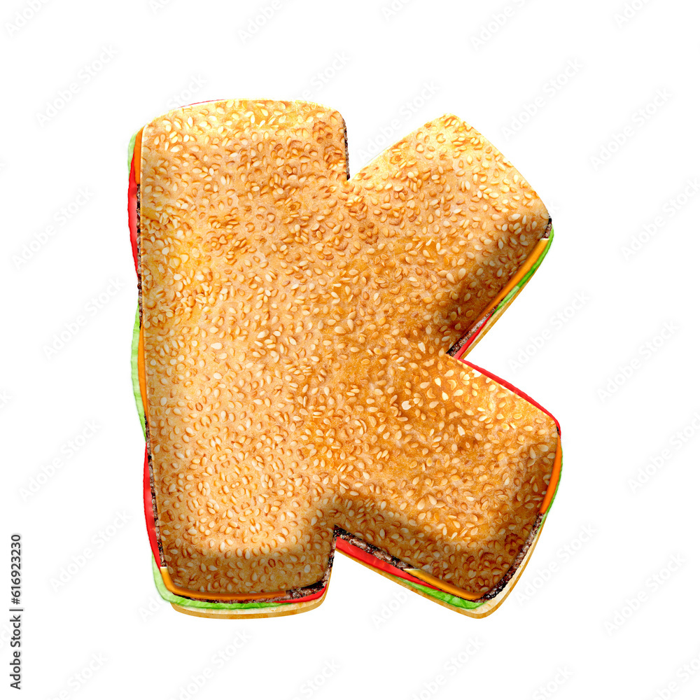 Poster burger 3d alphabet letters. this is a part of a set which also includes numbers, punctuation marks, 