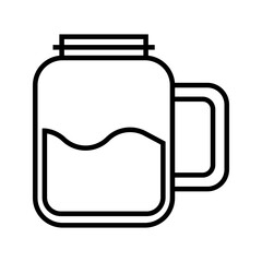 A jar glass with water inside it, icon vector