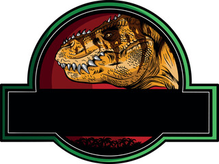 vector illustration of Tyrannosaurus T Rex logo