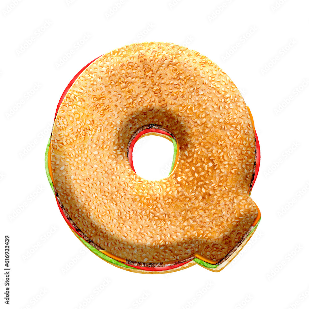 Poster burger 3d alphabet letters. this is a part of a set which also includes numbers, punctuation marks, 