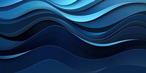layered style Dark blue paper waves abstract banner made with Generative AI