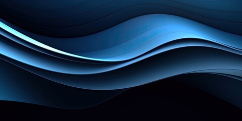 Obraz premium layered style Dark blue paper waves abstract banner made with Generative AI